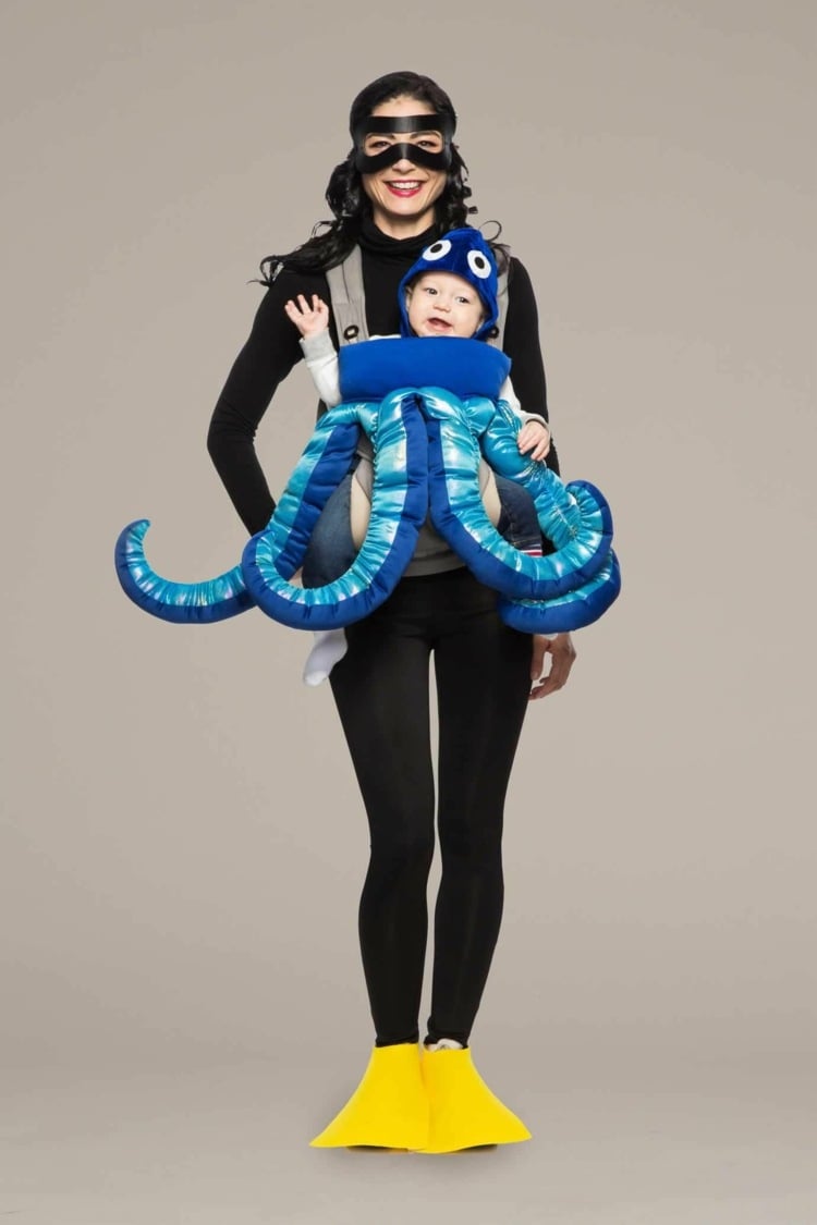 Oktopus Halloweenkostüm für Babys Gruppenkostüm Ideen Eltern
