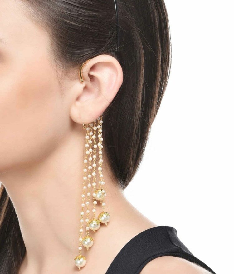 Perlen-Ohrringe Ear Cuffs Schmuck Trend 2020