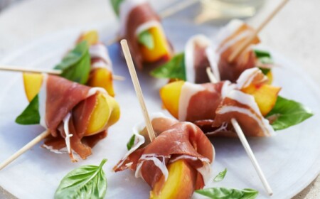 Prosciutto Pfirsich Häppchen Fingerfood Rezepte ohne Kochen