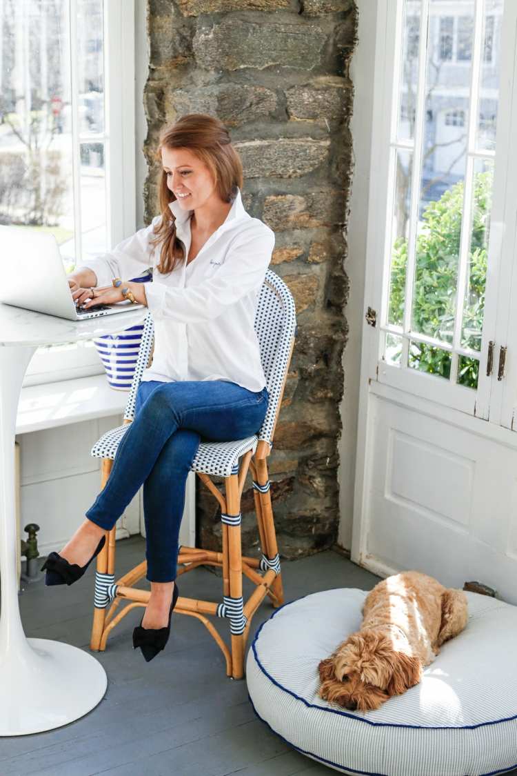 Weißes Hemd Jeans kombinieren Home Office Outfit Ideen