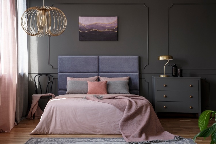 Wohnräume gestalten Schlafzimmer zeitlos einrichten in grau und pastellfarben