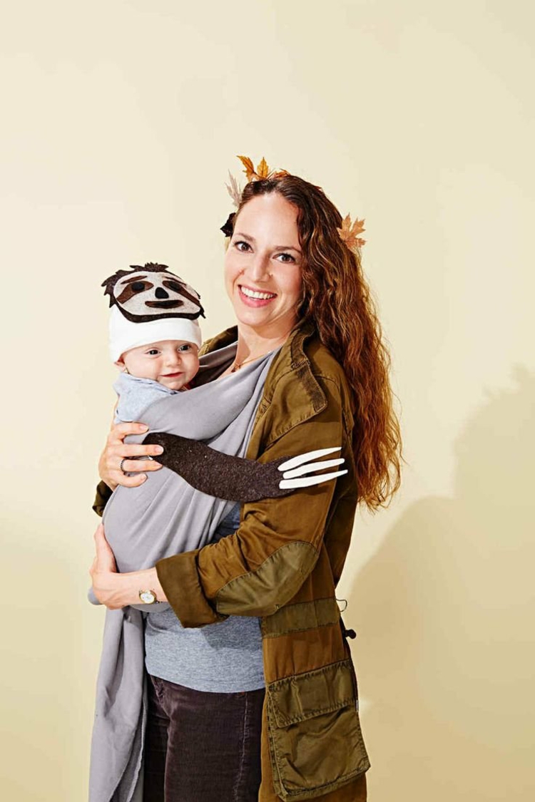 einfache Kostümideen für Eltern mit Babys Karneval Kostüm mit Babytrage