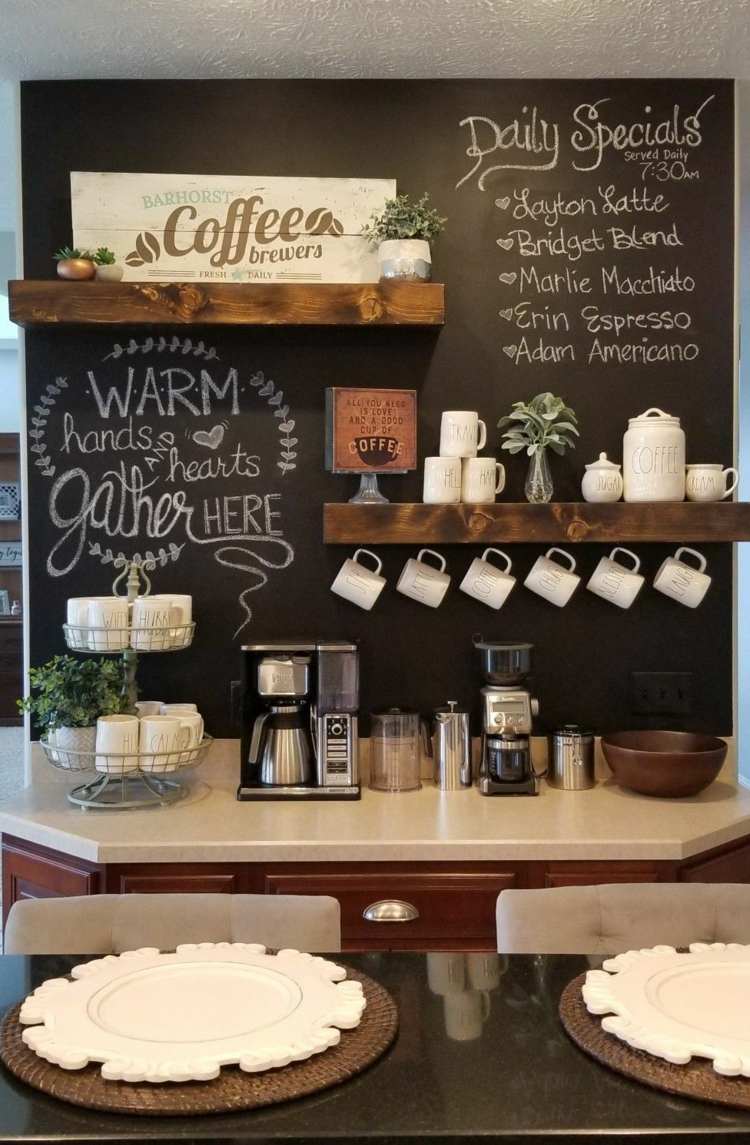 kleine Kaffeebar für Küche gestalten kleine Wohnung einrichten Tipps