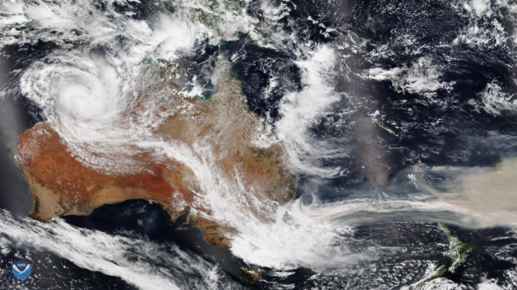 kontinent australien feuerkatastrophe lauffeuer vom satellit gefangen