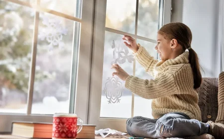 Schneeflocken als Fensterdeko im Januar mit den Kindern aus Papier basteln