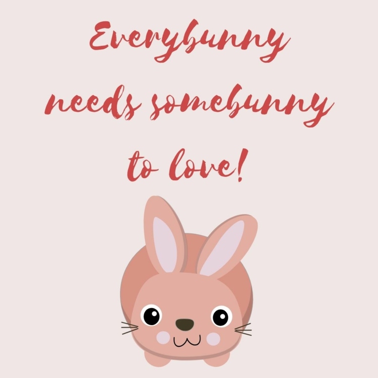 Gruß zu Ostern auf englisch - Everybunny needs somebunny to love