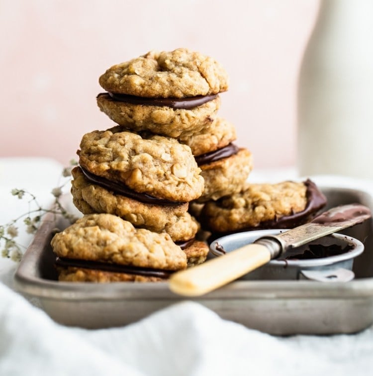 Haferflocken Kekse mit Schokolade Rezept vegan gesunde Frühstücksideen