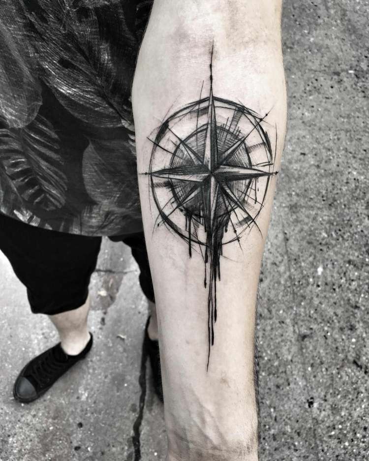 Kompass Tattoo Bedeutung Sketch Tattoos Ideen Unteram