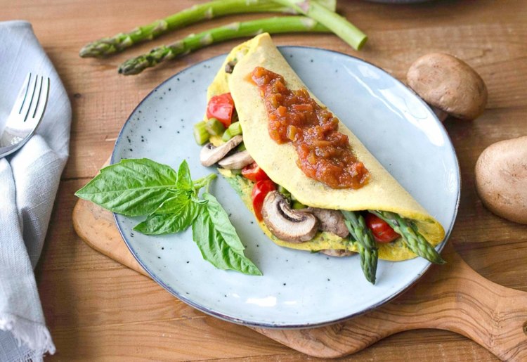 Omelette Rezept vegan gesunde Frühstücksideen schnell