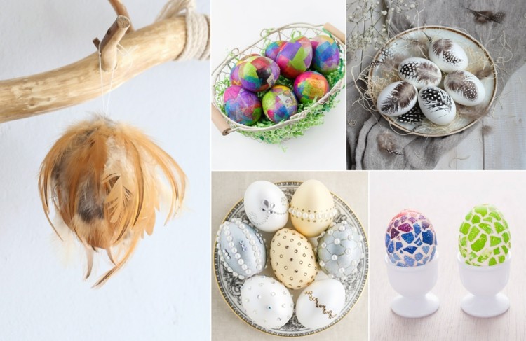 Ostereier bekleben mit verschiedenen Materialien - Ideen, Tipps und Anleitungen