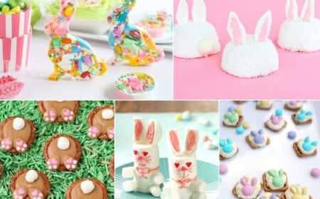 Osterhase aus Süßigkeiten basteln ohne backen - Einfache Ideen für Partys