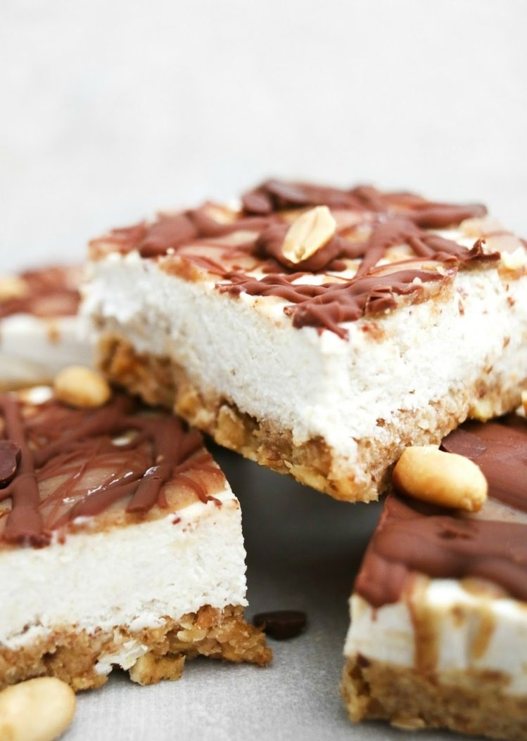 Snickers Käsekuchen Rezept vegan Gesunde Desserts ohne Zucker