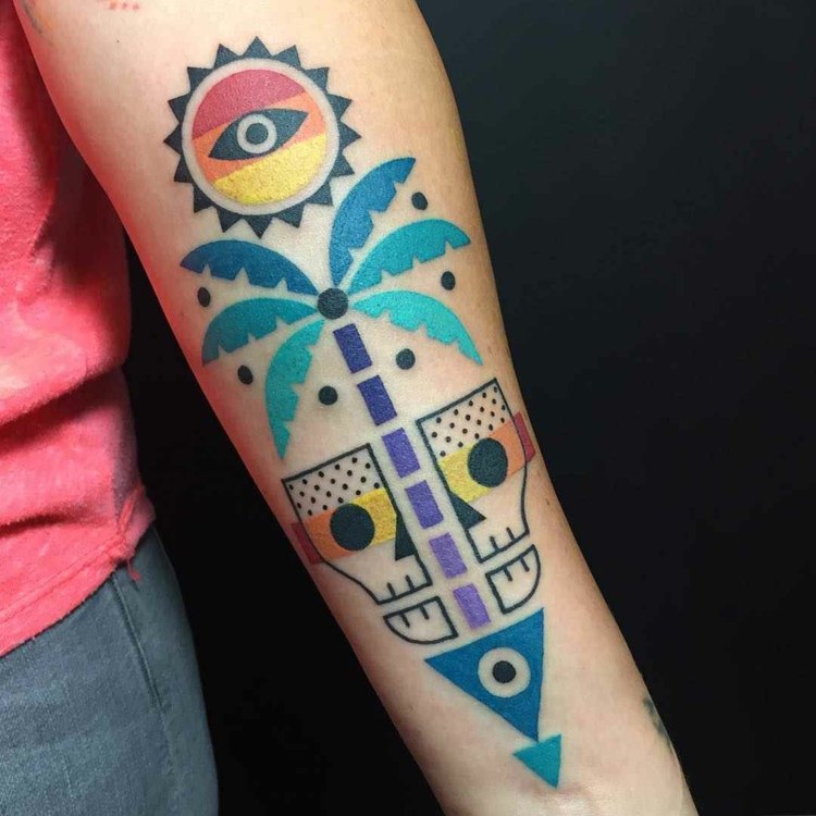 abstrakte Tattoos Ideen Unterarm Tattoomotiv für Frauen