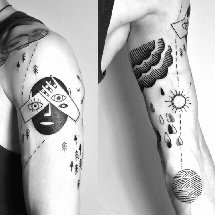 abstrakte Tattoos Trend beste Tattookünstler Deutschland