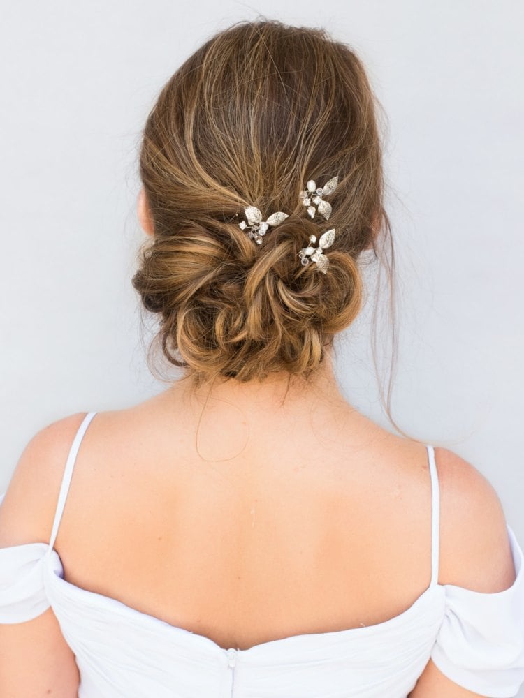 schnelle Hochzeitsfrisuren mini Haarspange Trend