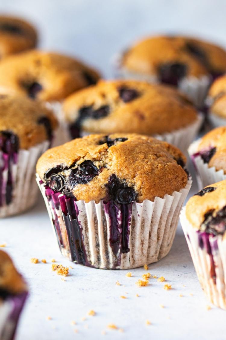 vegane Blaubeer Muffins Rezepte gesunde Frühstücksrezepte Backrezepte einfach