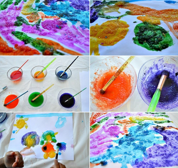 41+ Kinder bilder malen ideen , Frühlingsbilder malen mit Kindern mit Acryl und Wasserfarben 20
