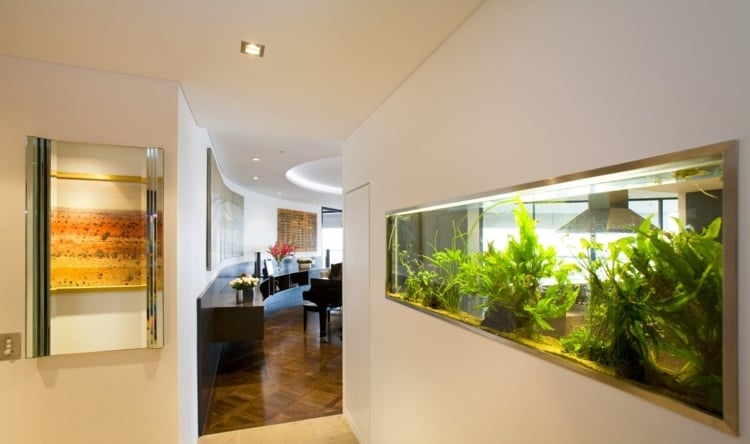 Aquarium in wall unit integrate Scandinavian lifestyle trend