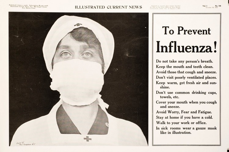Die Spanische Grippe von 1918 Schutzmaßnahmen
