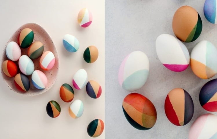 Eier färben mit Muster in abstraktem und modernem Look - Einfache Technik