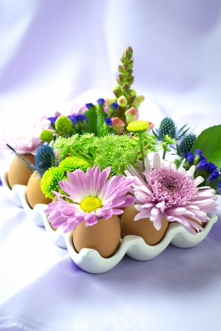 Eierschalen Bastelideen schnell und einfach basteln im Frühling