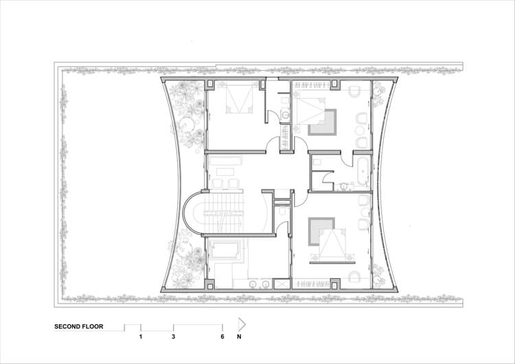 Einfamilienhaus mit drei Schlafzimmern Bauplan