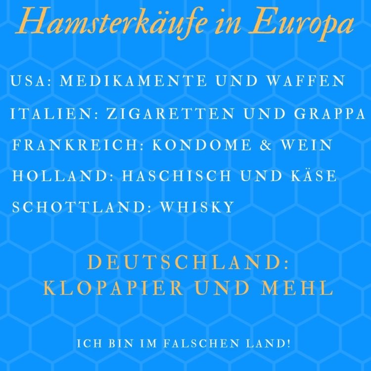 Hamsterkauf in Europa - Deutschland mit Klopapier und Mehl im Vergleich zu Italien, Holland und USA