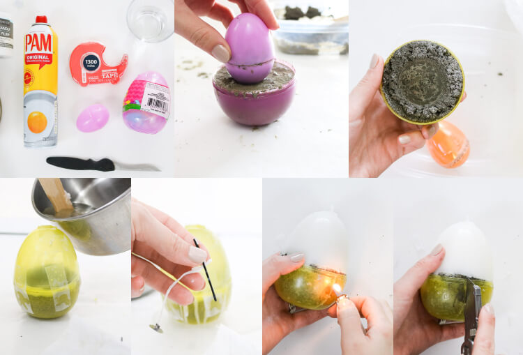 Ostergeschenke Ideen zum Selbermachen Kerze in Form von Osterei
