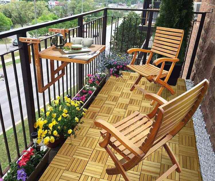 ausklappbare Möbel für den Balkon Ideen