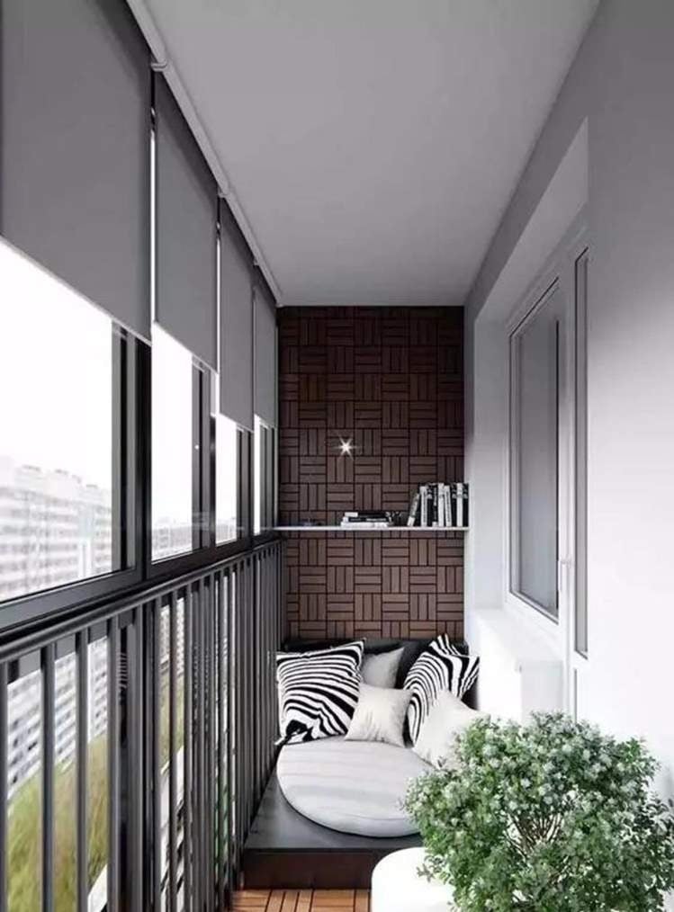 langen Schmalen Balkon gestalten Terrasse modern einrichten Tipps