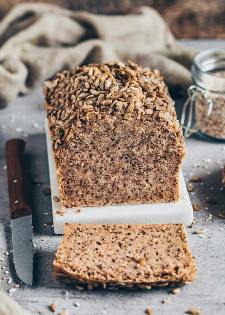 Chia bread with buckwheat flour - healthy bread without yeast with grains