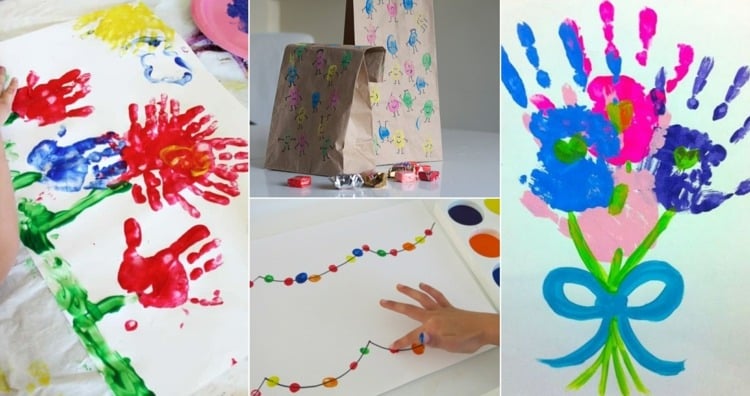 Einfache Malideen für Kinder mit Hand- und Fingerabdrücken