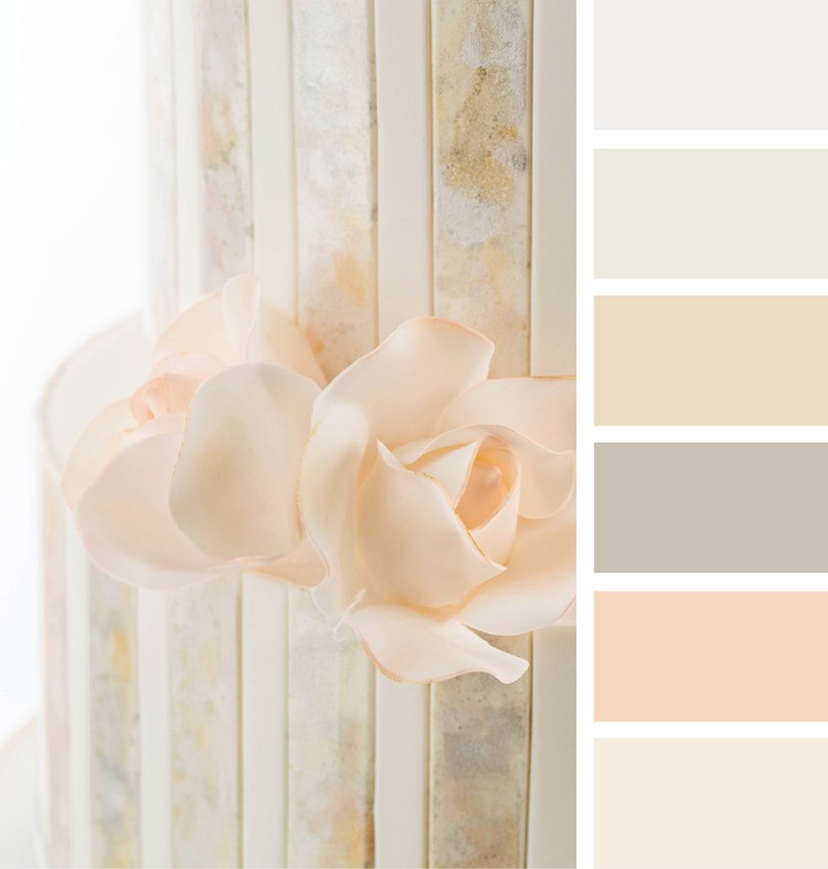 Farbpalette beige und Pastelnuancen wie rosa oder taubenblau