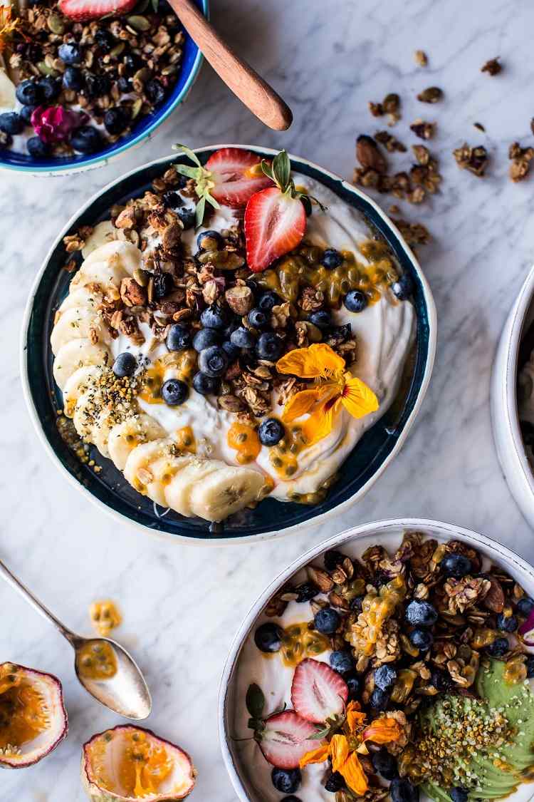Frühstücksbowl Rezepte vegan gesund Frühstück Ideen einfach
