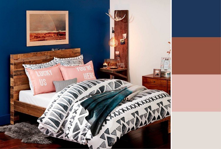 Maritimes Farbschema für Schlafzimmer Wandfarbe und Möbel kombinieren