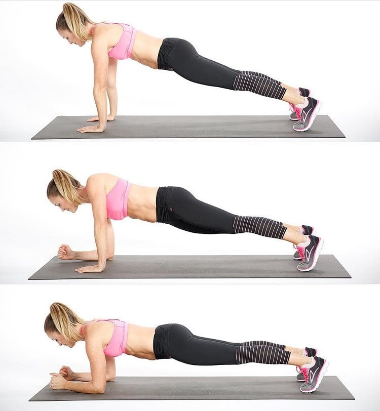 Plank Varianten Ganzkörper Übungen ohne Gewichte Home Workout Trainingsplan
