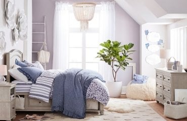 Schlafzimmer mit Wandfarbe