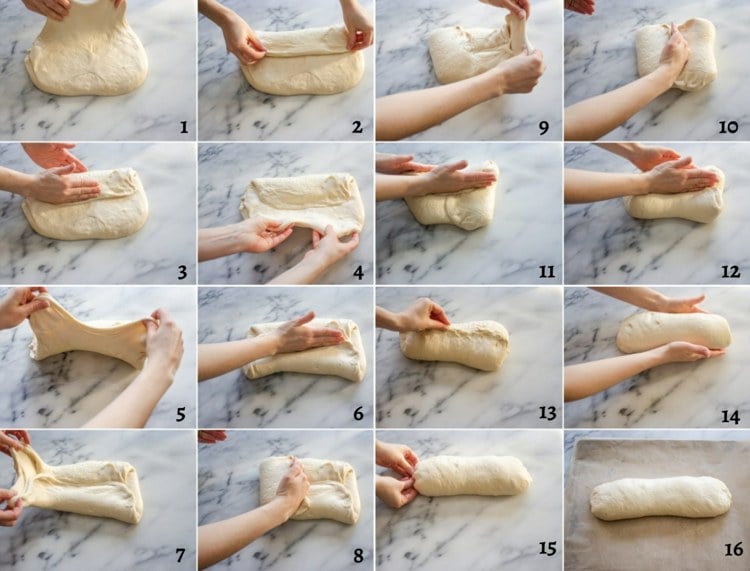 How to fold the leaven for the bread - instructions
