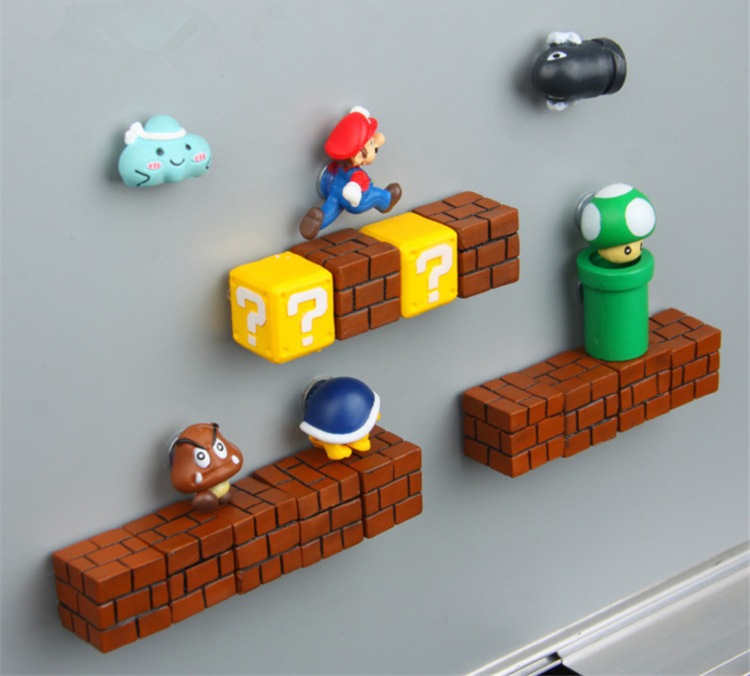Aus altem Spielzeug basteln Magnete mit Mario Spiel