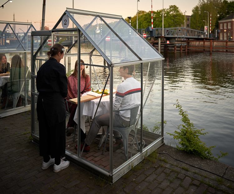 Corona Schutz für Restaurant in Amsterdam Glashäuser bauen