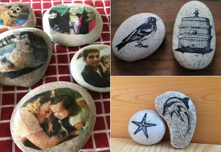Fotos und Motiv auf Stein übertragen für selbstgemachte Glückssteine