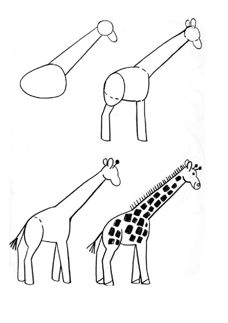 Idee für eine einfache Giraffe mit schwarzen Flecken