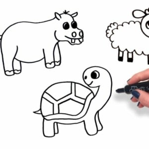 Tiere malen und zeichnen lernen mit Kindern - Anleitungen zum Nachzeichnen