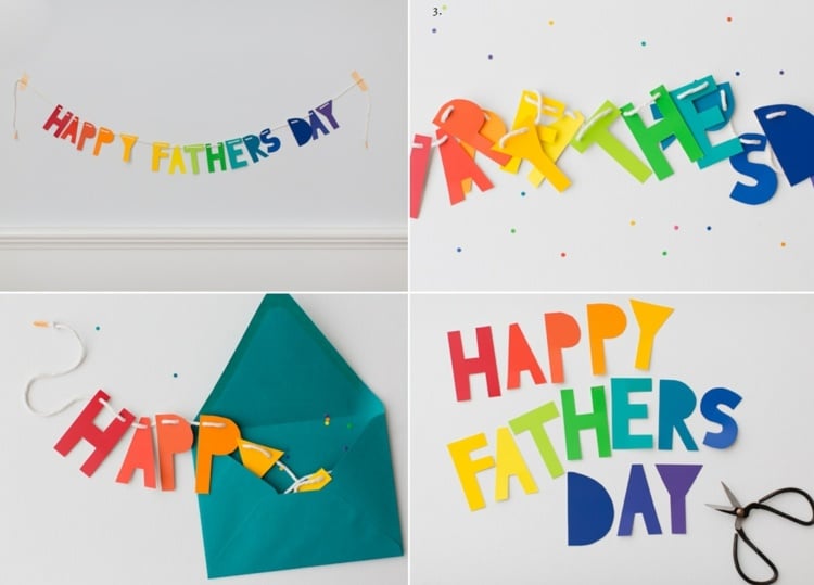 Vatertagsgeschenk DIY - Girlande als Alternative zur Grußkarte zum Vatertag
