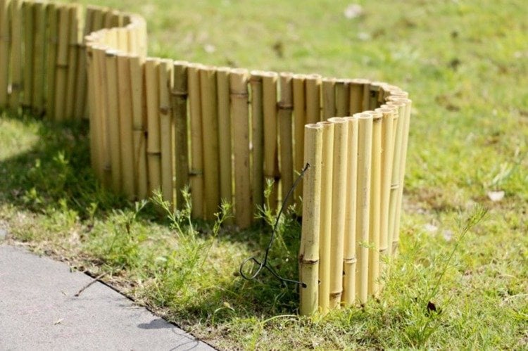 bambus für terrasse mit mauerumrandung verwenden nachhaltig zengarten gestalten