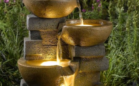 beleuchteter diy mini brunnen seber bauen mit becken aus gestein