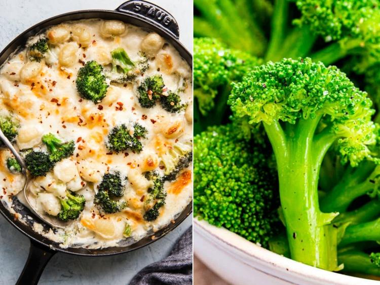 Brokkoli-Gnocchi-Rezept, überbacken mit Cheddar oder Schimmelkäse