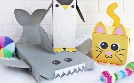 Geschenke für Kinder lustig verpacken - Ideen und Anleitungen für Katze, Pinguin und Hai