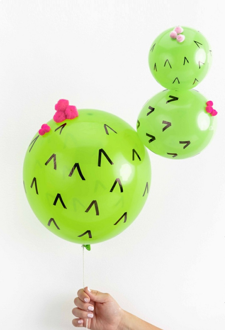 Kaktus Deko - Anleitung zum Basteln von Partydeko mit Ballons