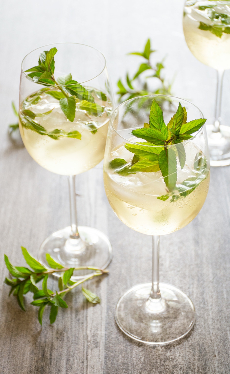 Sommer Coctails mit Prosecco Hugo Getränk Originalrezept
